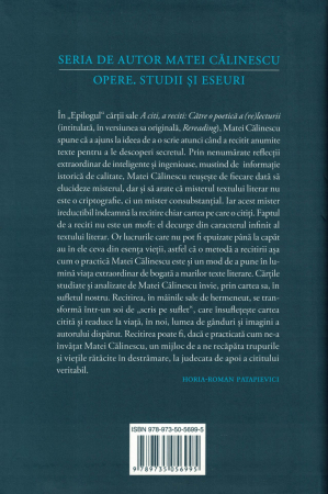 A citi, a reciti. Catre o poetica a (re) lecturii - Matei Calinescu [1]