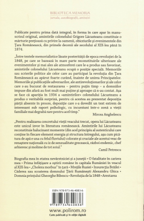 Amintirile colonelului Lacusteanu - Grigore Lacusteanu [1]