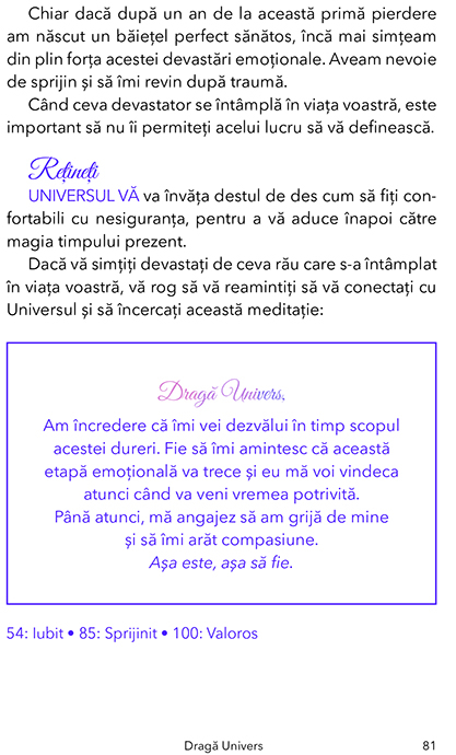 Draga Univers. 200 de mini-meditatii pentru manifestari instantanee de Sarah Prout [10]