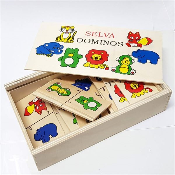 Joc educativ Domino din lemn Animale, 28 piese [2]