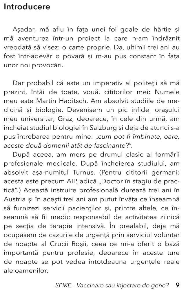 SPIKE. Vaccinare sau injectare de gene? de Prof. Dr. Med. Martin Haditsch [5]