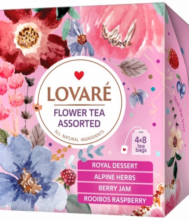 ASSORTED FLOWER TEA. Ceai asortat de plante si fructe. 32 pliculete - Lovare [0]