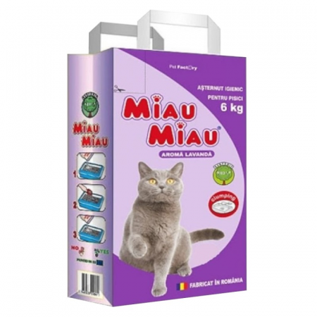 Asternuturi si substraturi - Asternut igienic pentru pisici Miau Miau Lavanda, 6Kg
