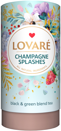 Splashes of champagne Amestec de ceai negru, ceai verde, capsuni și petale de albastrele de la Lovare [0]