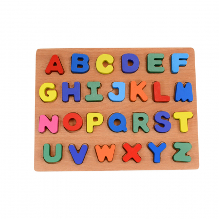 Joc Puzzle din Lemn cu Alfabet