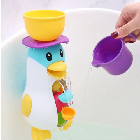 Jucarie de baie bebelusi, interactiva, multicolora, Moara de apa Pinguin - Ileana Prodexim [1]