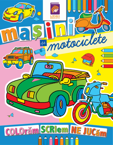 De colorat - Masini si motociclete. Carte de colorat