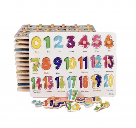 Puzzle-uri - Puzzle incastru Numere litere din lemn, 3 ani+