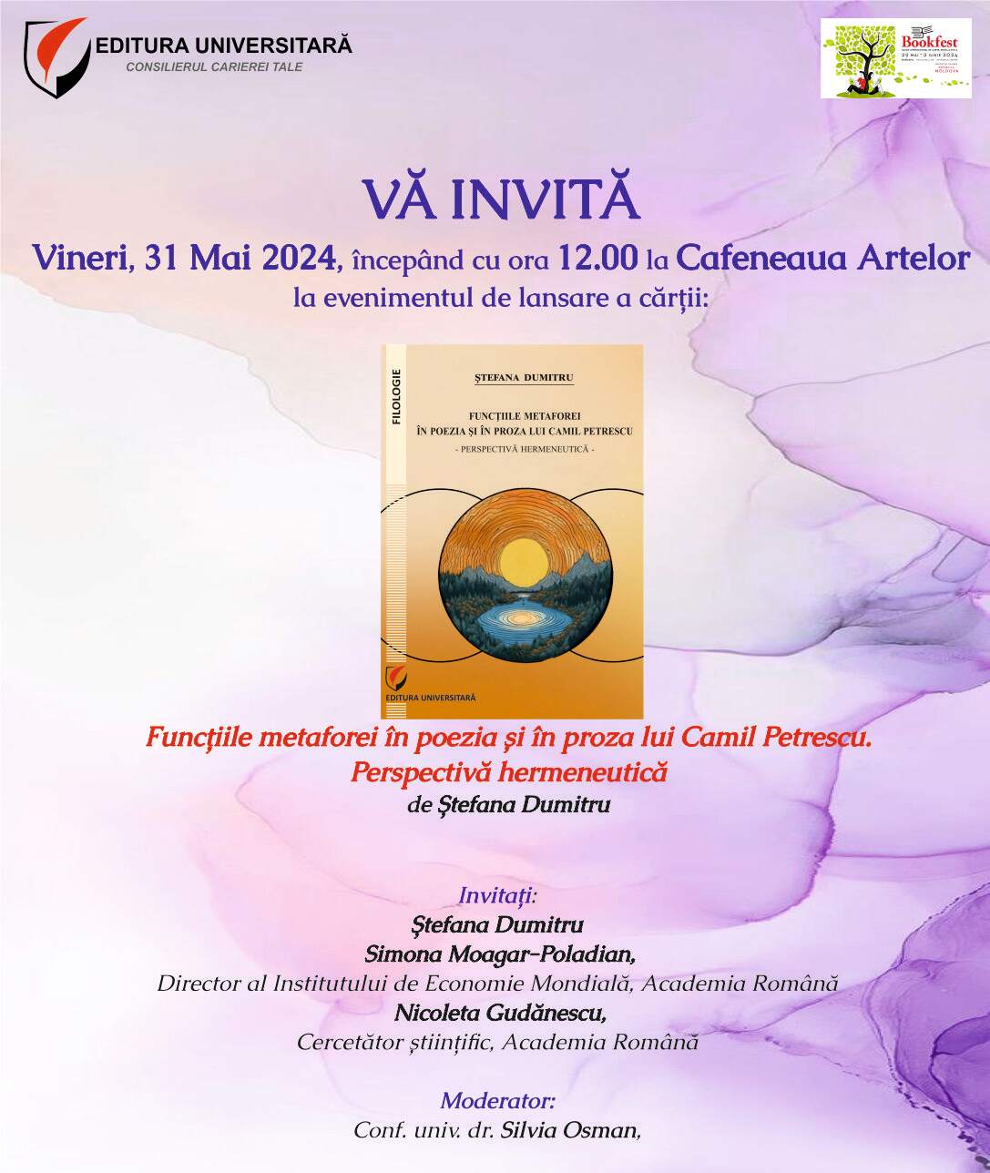 Lansare de carte la Bookfest 2024 - Functiile metaforei ... Stefana Dumitru