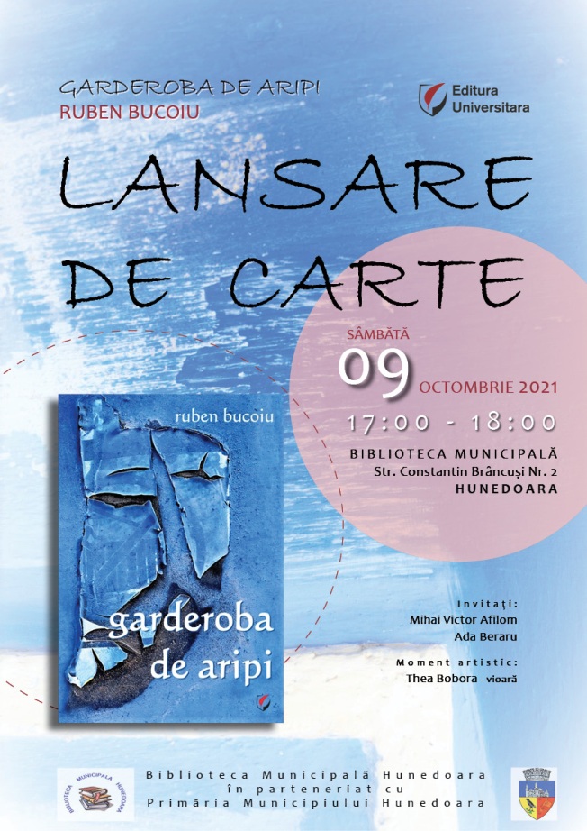 Lansare de carte - Garderoba de aripi - Ruben Bucoiu - 09 octombrie 2021