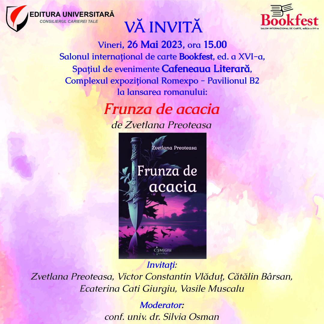 Lansare de carte la Bookfest 2023: Frunza de acacia de Zvetlana Preoteasa