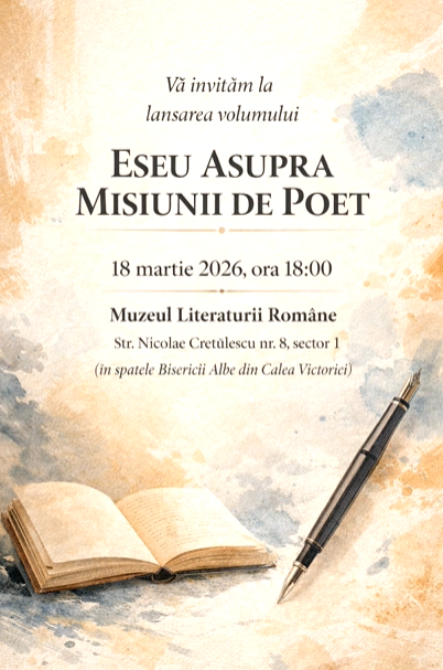 Lansare de carte - Eseu asupra misiunii de poet sau Fantezia nebună a unui poet căzut din lună - Daniel Ernestina