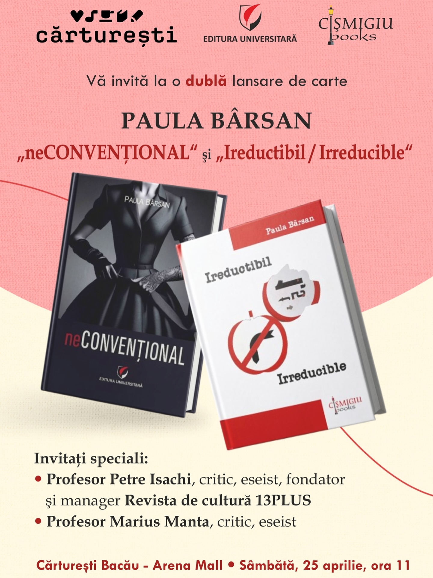 Dublă lansare de carte - neConvențional și Ireductibil - de Paula Bârsan