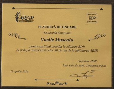 PLACHETA DE ONOARE pentru Editura Universitara