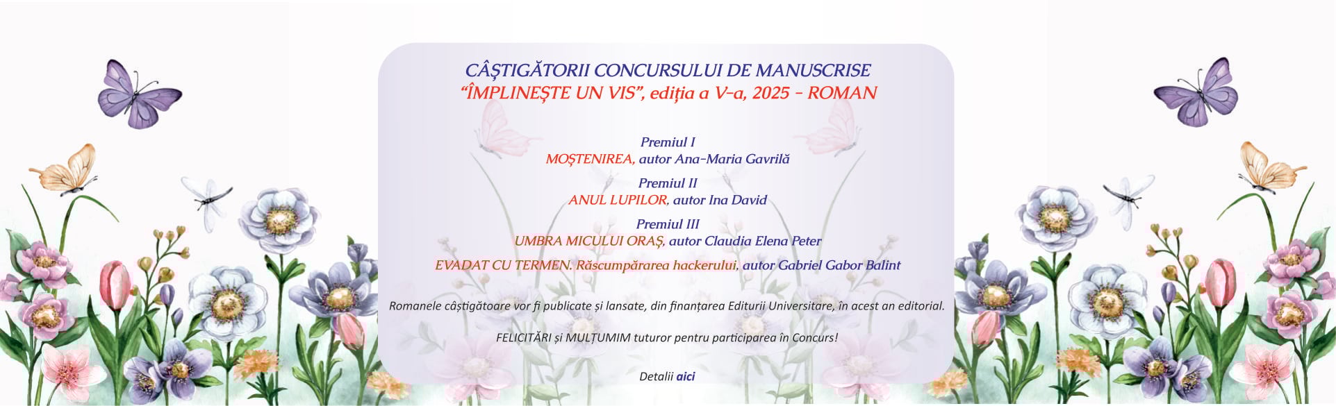 Castigatorii Concursului de manuscrise - 2025