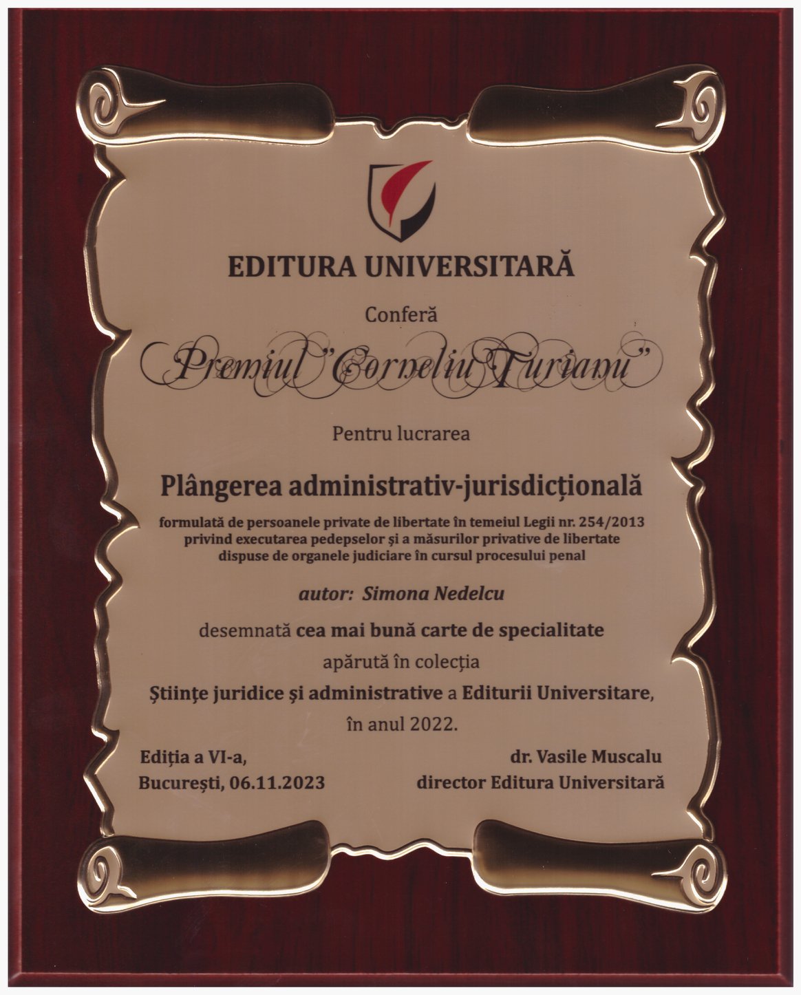 Decernarea Premiului ”Corneliu Turianu”, editia a VI-a