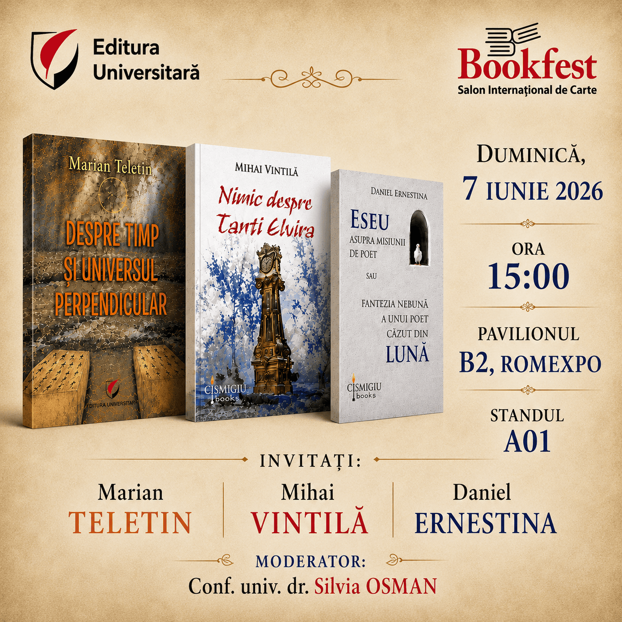 Bookfest 2026 - Lansare de carte - Duminică, 7 iunie 2026