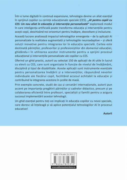 AI pentru copiii cu CES. Un nou aliat în educaţia şi intervenţia personalizată [2]