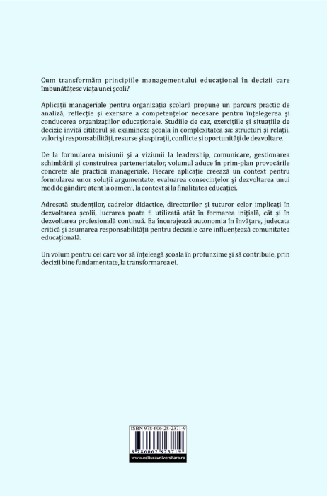 Aplicaţii manageriale pentru organizaţia şcolară [2]