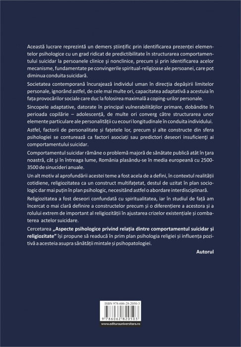 Aspecte psihologice privind relaţia dintre comportamentul suicidar şi religiozitate [2]