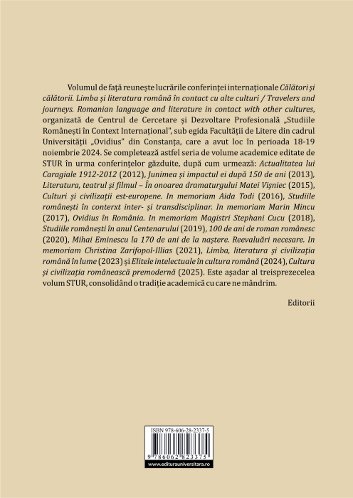 Travelers and journeys. Romanian language and literature in contact with other cultures [2]