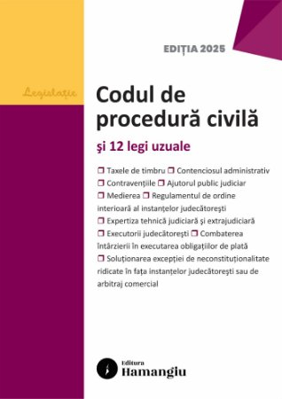 Codul de procedura civila si 12 legi uzuale. Actualizat la 15 septembrie 2025 [1]