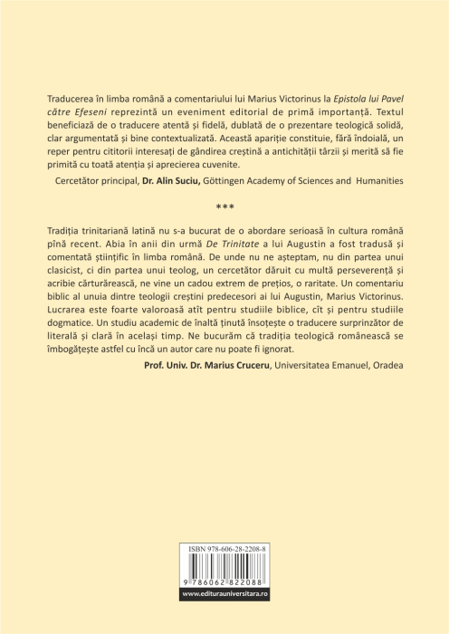 Gaius Marius Victorinus - Ad Ephesios. Comentariul la Efeseni al unui filosof păgân devenit teolog creştin [2]