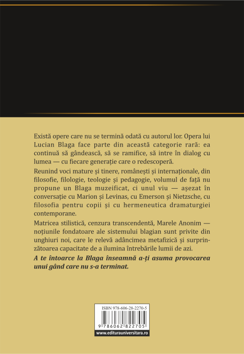 Back to Blaga. Philosophical rereadings and contemporary re-significations [2]