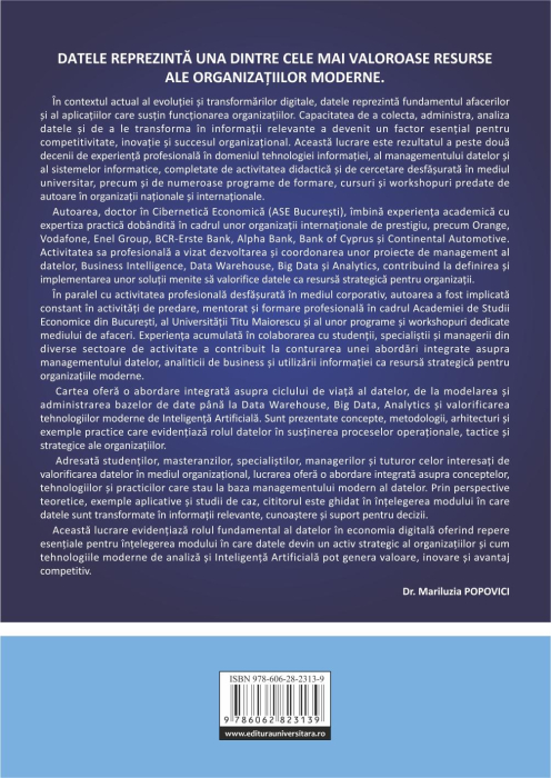 Inteligența datelor și tehnologii digitale pentru business. Baze de date. Big Data. Data Analytics. Inteligență Artificială [2]
