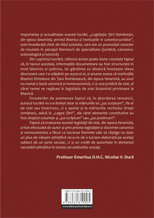 Legislatia Tarii Romanesti, din epoca fanariota, privind Biserica si institutiile ei canonico-juridice [2]