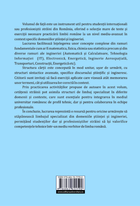 Romanian as a Foreign Language. Specialized Language for the Fields of Science and Engineering [2]