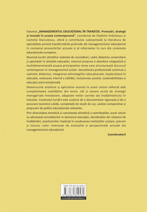 Managementul educaţional în tranziţie. Provocări, strategii şi inovaţii în şcoala contemporană [2]