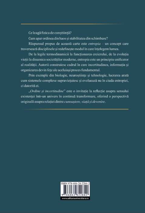 Order and Uncertainty. Entropy, from Physics to Consciousness [2]