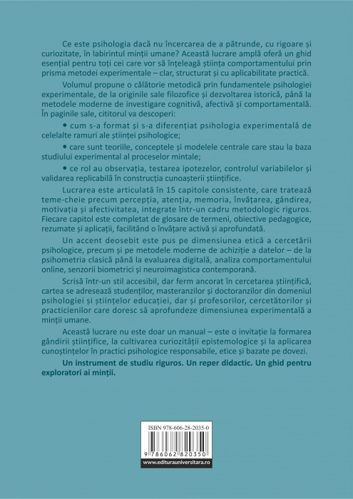 Psihologie experimentală. Teorii, metode şi aplicaţii [2]