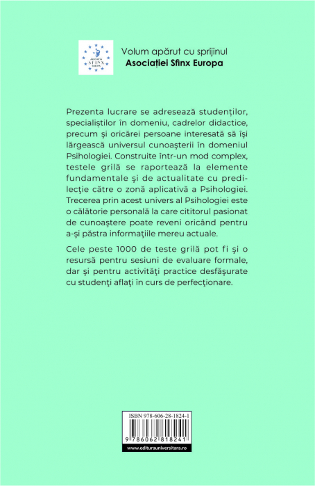 Psihologie generala. Culegere de teste grila pentru specialistii in educatie [2]
