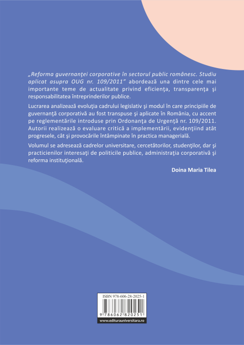 Reforma guvernanţei corporative în sectorul public românesc. Studiu aplicat asupra OUG 109/2011 [2]