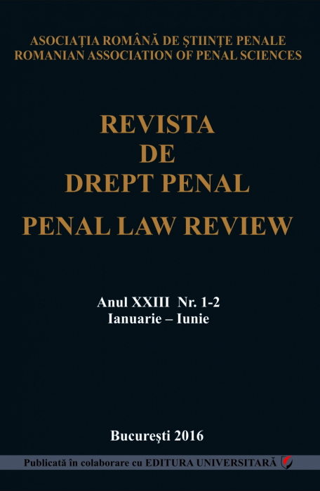 Penal Law Review, vol. XXIII, Issue 1-2, January-June 2016 [1]