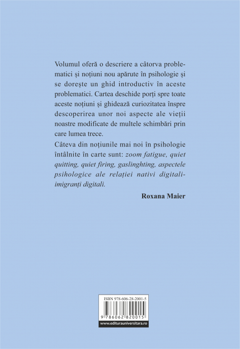 Sustenabilitate în psihologie. Elemente de noutate în domeniu [2]