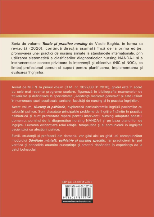 Teoria şi practica nursing. Nursing în psihiatrie. Vol. 7 [2]