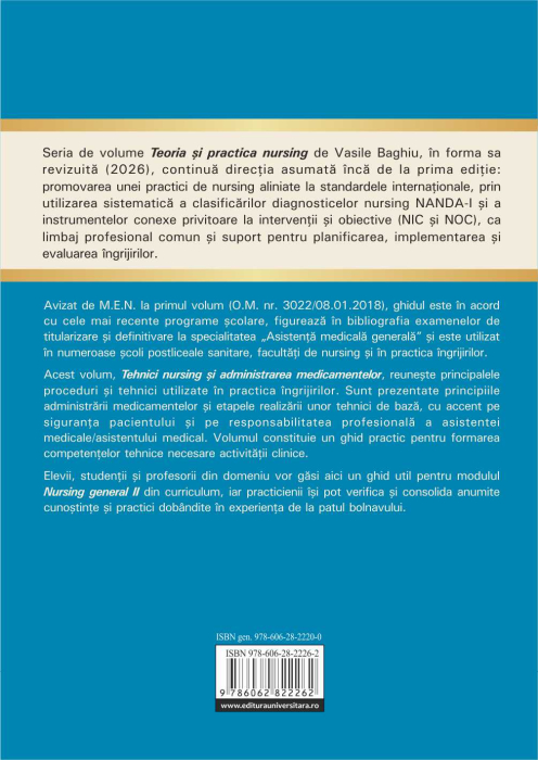 Teoria şi practica nursing. Tehnici nursing şi administrarea medicamentelor. Vol. 6 [2]