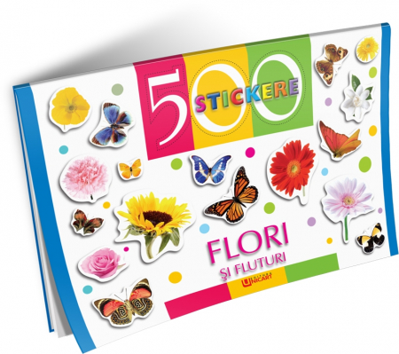 Books for children - 500 stickers. Flowers and butterflies