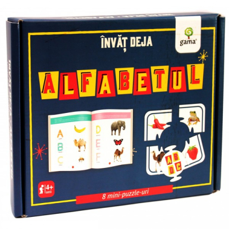 Auxiliare didactice - Invat deja alfabetul. 8 mini puzzle-uri