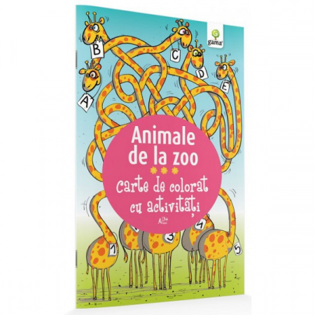 Books for children - Zoo animals. Coloring book with activities