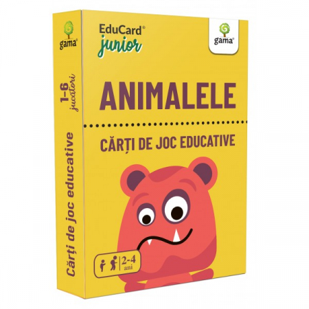 Cărți pentru copii - Animalele. EduCard junior. Carti de joc educative 2-4 ani