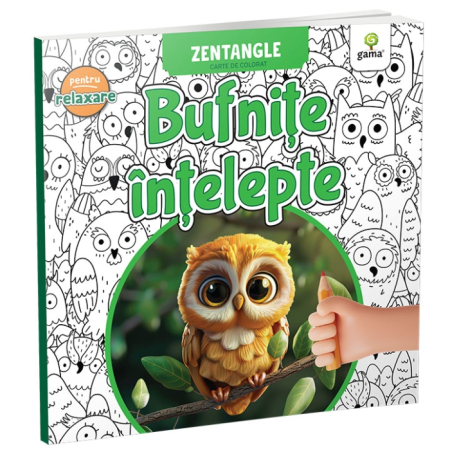 Cărți pentru copii - Bufnite intelepte. Zentangle carte de colorat