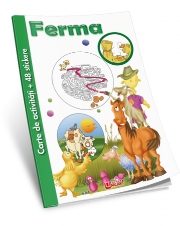 Cărți pentru copii - Carte de activitati + 48 stickere. Ferma