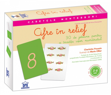 Auxiliare didactice - Cifre in relief. Caseta Montessori cu 30 de jetoane pentru a invata usor numaratul 3-6 ani - Charlotte Poussin, Marie Ollier