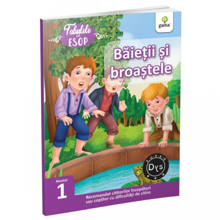 Literatură pentru copii - Povești ilustrate - Baietii si broastele. Fabulele lui Esop. NIvelul 1
