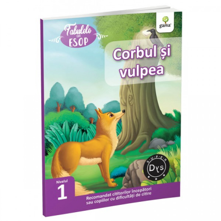 Literatură pentru copii - Povești ilustrate - Corbul si vulpea. Fabulele lui Esop. Nivelul 1