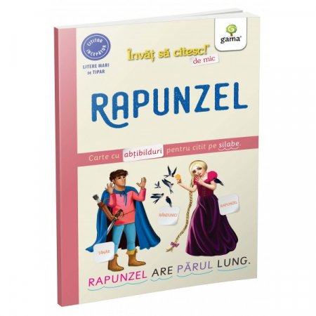 Children's literature - Illustrated stories - Rapunzel. Book with stickers for reading on syllables. I'm learning to read as a child